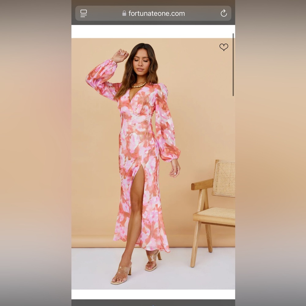 Small Long Sleeve Floral Fortunate One Dress (Celeste Maxi Dress Floral)